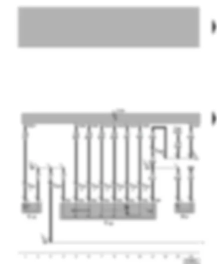Wiring Diagram  VW GOLF 2001 - Central locking and anti-theft alarm system control unit - driver side central locking lock unit - left door warning lamp - central locking deadlock function warning lamp