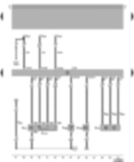 Wiring Diagram  VW GOLF 2000 - Simos control unit - Hall sender - exhaust gas recirculation potentiometer - exhaust gas recirculation valve - variable intake manifold change-over valve - map-controlled engine cooling system thermostat