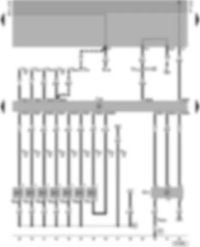 Wiring Diagram  VW GOLF 1992 - Motronic control unit - injectors - air mass meter - idling stabilization valve