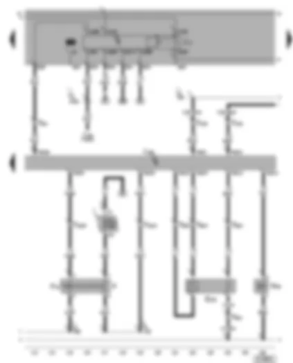 Wiring Diagram  VW GOLF 2001 - Motronic control unit - cruise conttrol system brake pedal switch - brake light switch - lambda probe after catalyst - fuel pump relay - activated charcoal filter system solenoid valve