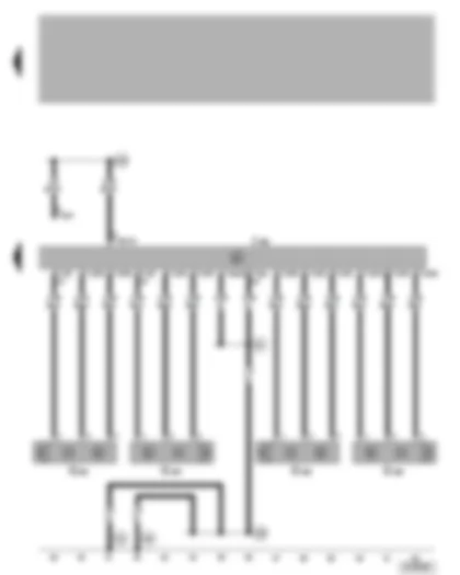 Wiring Diagram  VW GOLF 2006 - Parking aid control unit - rear parking aid sender