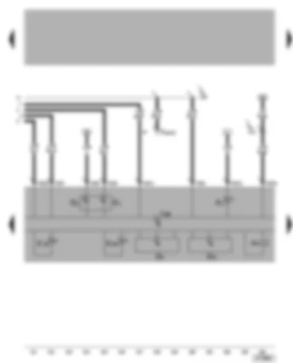 Wiring Diagram  VW GOLF 2002 - Dash panel insert - coolant temperature/coolant shortage indicator - fuel gauge - rev. counter - speedometer - alternator warning lamp