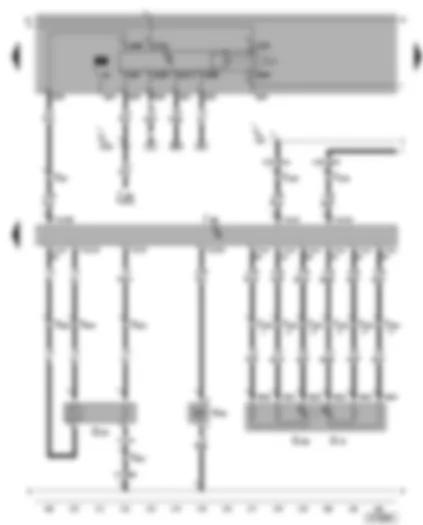 Wiring Diagram  VW GOLF 2002 - Simos control unit - lambda probe after catalytic converter - fuel pump relay - active charcoal filter system solenoid valve - accelerator position sender