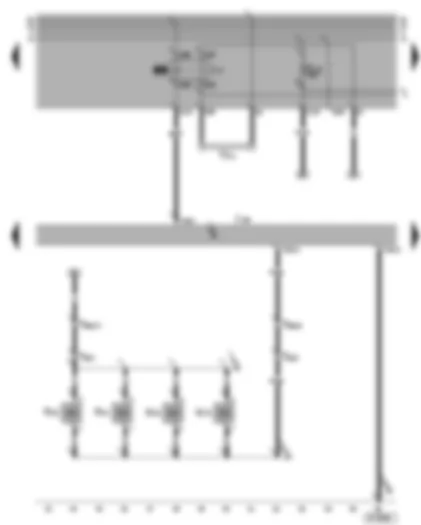 Wiring Diagram  VW GOLF 1997 - Digifant control unit - fuel pump relay - injectors