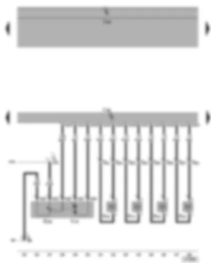 Wiring Diagram  VW GOLF 2005 - Motronic control unit - injectors - intake manifold flap potentiometer - intake manifold flap motor