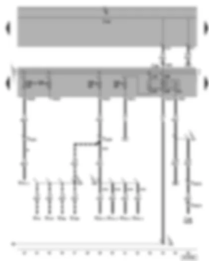 Wiring Diagram  VW GOLF 2004 - Terminal 50 voltage supply relay - fuses SB15 - SB27 - SB28 - SB29