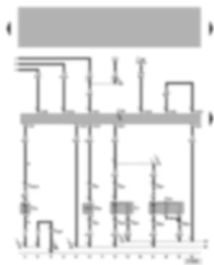 Wiring Diagram  VW GOLF 2000 - Radiator fan control unit - radiator fan - air conditioner magnetic coupling - continued coolant circulation pump