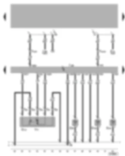 Wiring Diagram  VW GOLF 2002 - Climatronic control unit - air flow flap control motor - vent temperature sender - fresh air intake duct temperature sensor