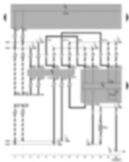 Wiring Diagram  VW GOLF 2005 - Dash panel insert - data bus diagnostic interface - self-diagnosis connection - front left brake pad wear sender - tyre pressure monitor warning lamp