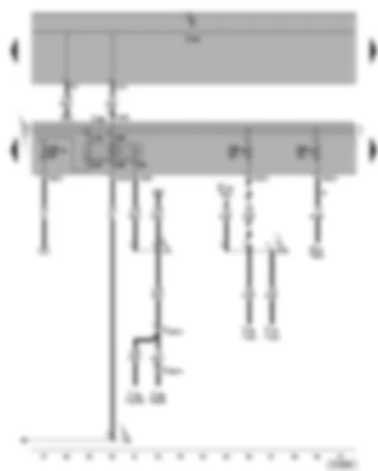 Wiring Diagram  VW GOLF 2005 - Terminal 50 voltage supply relay - fuses SB15 - SB38 - SB42