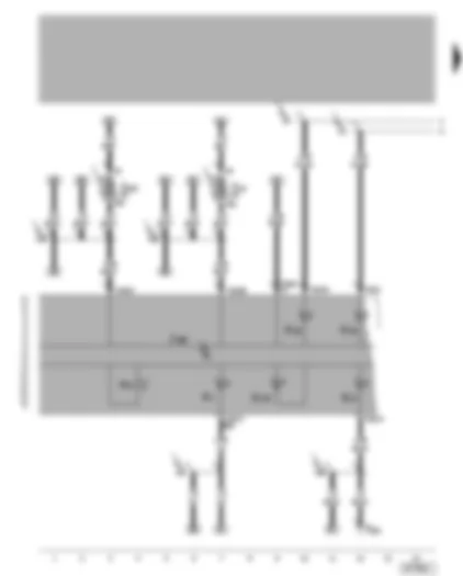 Wiring Diagram  VW GOLF 2006 - Dash panel insert - brake system warning lamp - turn signal warning lamps - main beam warning lamp - rear fog light warning lamp