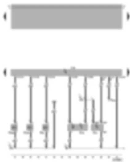 Wiring Diagram  VW GOLF 2001 - Motronic control unit - hall sender - charge air pressure sender - charge pressure control solenoid valve - turbocharger divert air valve - inlet camshaft timing adjustment valve -1-