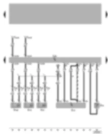 Wiring Diagram  VW GOLF 2006 - Diesel direct injection system control unit - air mass meter - fuel temperature sender - exhaust gas recirculation valve and charge pressure control - exhaust gas recirculation cooler change-over valve