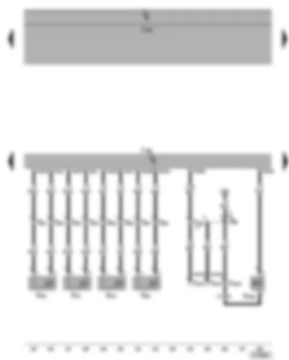 Wiring Diagram  VW GOLF 2005 - Motronic control unit - injectors - inlet camshaft control valve