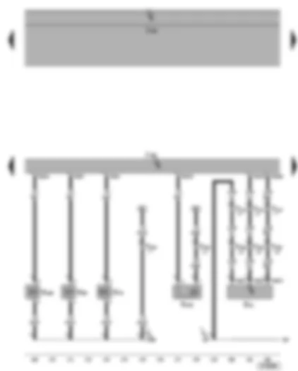 Wiring Diagram  VW GOLF 2005 - Motronic control unit - turbocharger air recirculation valve - active charcoal filter system solenoid valve - turbocharger air recirculation valve - fuel pressure regulating valve - charge air pressure sender