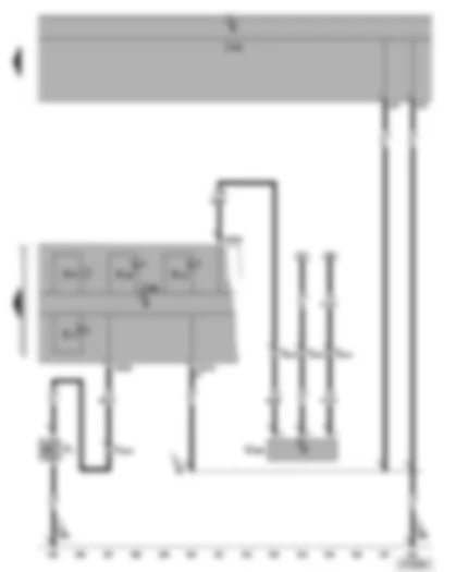 Wiring Diagram  VW GOLF 2005 - Dash panel insert - oil pressure switch - oil level and oil temperature sender - oil pressure warning lamp - oil level warning lamp - cruise control system warning lamp - warning buzzer