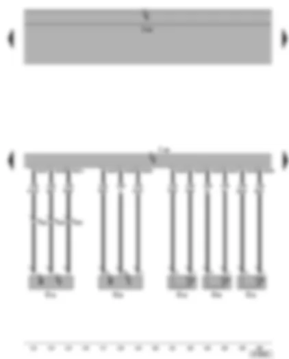 Wiring Diagram  VW GOLF 2005 - Diesel direct injection system control unit - Hall sender - engine speed sender - coolant temperature sender - radiator outlet coolant temperature sender - fuel temperature sender