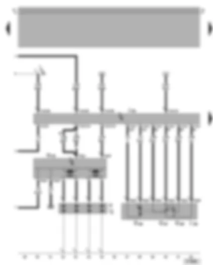 Wiring Diagram  VW GOLF 2001 - Simos control unit - ignition system - throttle valve module - throttle valve drive angle sender for electric throttle