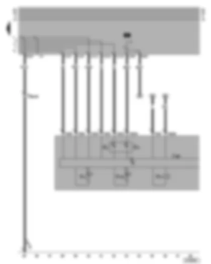 Wiring Diagram  VW GOLF 1998 - Dash panel insert - fuel gauge - coolant temperature and coolant shortage gauge - optical and acoustical oil pressure warning