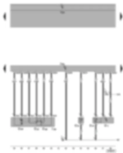 Электросхемa  VW GOLF 2006 - Блок управления двигателя - датчик температуры охлаждающей жидкости - блок дроссельной заслонки - датчик температуры воздуха на впуске - датчик давления во впускном коллекторе