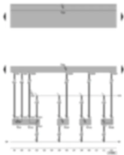 Электросхемa  VW GOLF 2007 - Блок управления двигателя - потенциометр системы рециркуляции ОГ - датчик давления топлива - клапан системы рециркуляции ОГ - датчик низкого давления топлива - датчик положения заслонок впускных каналов (потенциометр)