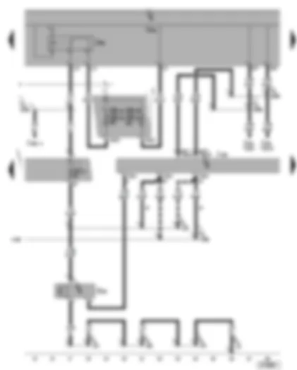 Электросхемa  VW GOLF 2006 - Блок управления Climatronic - реле 2 электропитания клеммы 15 - датчик высокого давления - предохранители