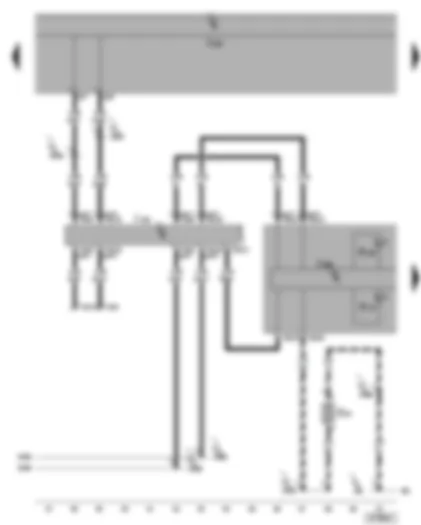 Wiring Diagram  VW GOLF 2006 - Dash panel insert - data bus diagnostic interface - self-diagnosis connection - front left brake pad wear sender - brake system warning lamp - ABS warning lamp