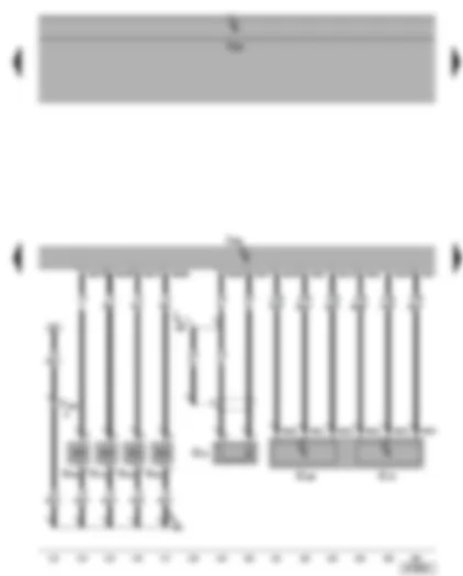 Электросхемa  VW GOLF 2006 - Блок управления двигателя - датчик детонации - форсунки - датчик положения педали акселератора