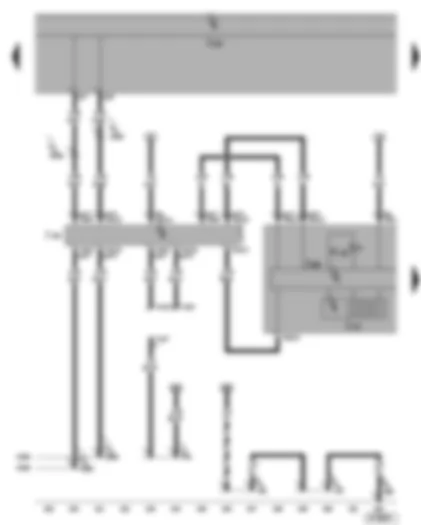 Электросхемa  VW GOLF 2007 - Комбинация приборов - диагностический интерфейс шин данных - диагностический разъём - контрольная лампа электропривода дроссельной заслонки - многофункциональный дисплей
