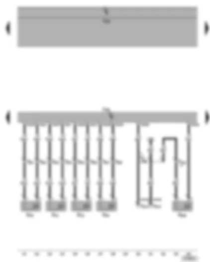 Wiring Diagram  VW GOLF 2006 - Engine control unit - injectors - inlet camshaft control valve