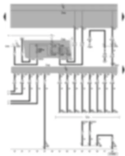 Wiring Diagram  VW GOLF 2005 - Trailer detector control unit - trailer socket - terminal 15 voltage supply relay