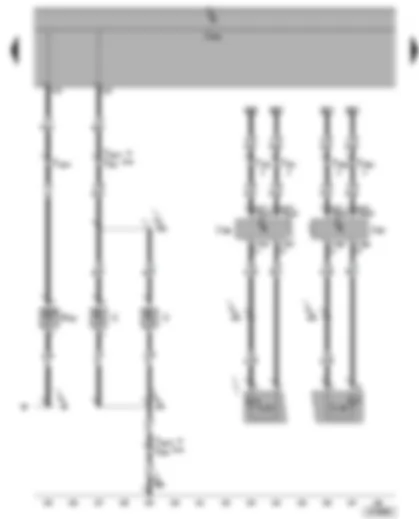 Электросхемa  VW GOLF 2006 - Лампа верхнего стоп-сигнала - освещение номерного знака - лампы повторителей указателей поворота в наружных зеркалах