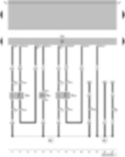 Wiring Diagram  VW GOLF 2014 - Lambda probe - lambda probe after catalytic converter - engine control unit - active charcoal filter system solenoid valve 1