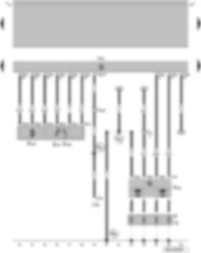 Wiring Diagram  VW GOLF 2008 - Throttle valve drive for electric throttle (EPC) - throttle valve drive angle sender 1 for electric throttle (EPC) - engine control unit - ignition transformer - spark plug connector - spark plugs