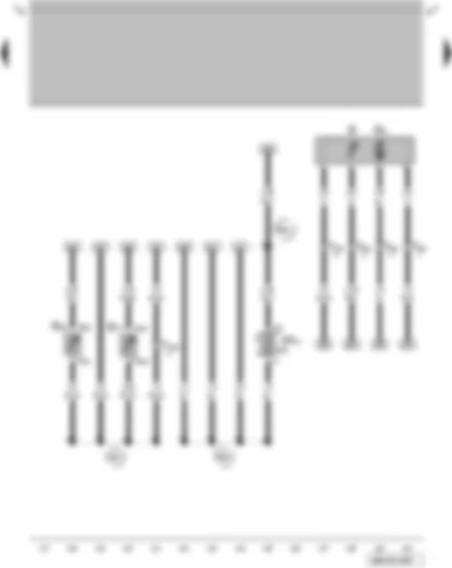 Wiring Diagram  VW GOLF 2008 - Fuel gauge sender - fuel system pressurisation pump - ambient temperature sensor - coolant shortage indicator sender