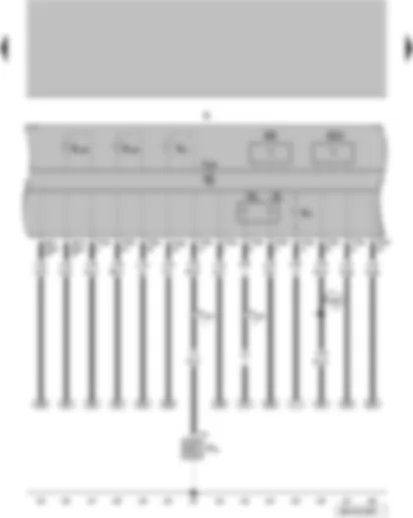 Wiring Diagram  VW GOLF 2008 - Oil pressure switch - fuel gauge - coolant temperature gauge - rev. counter - speedometer - dash panel insert - oil pressure warning lamp