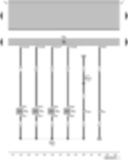 Wiring Diagram  VW GOLF 2014 - Engine control unit - injector - cylinder 1 - injector - cylinder 2 - injector - cylinder 3 - injector - cylinder 4