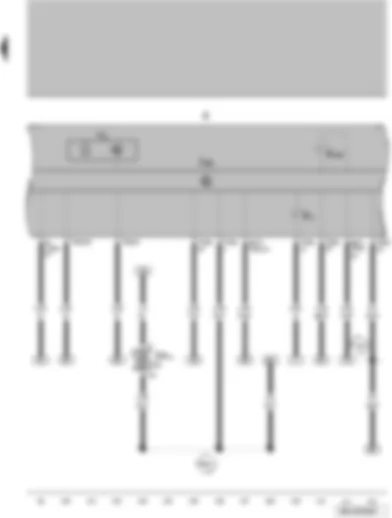 Wiring Diagram  VW GOLF 2008 - Control unit in dash panel insert - dash panel insert - alternator warning lamp - selector lever lock warning lamp - selector lever position display