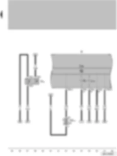 Wiring Diagram  VW GOLF 2008 - Radiator fan thermal switch - control unit in dash panel insert - dash panel insert - alternator warning lamp - digital display illumination bulb