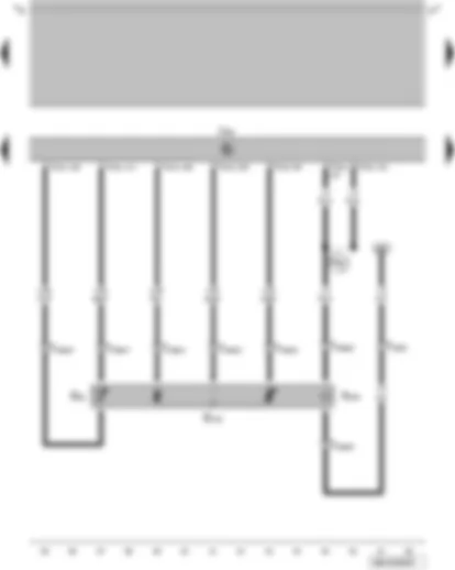 Wiring Diagram  VW GOLF 2014 - Fuel temperature sender - modulating piston movement sender - engine control unit - metering adjuster (diesel injection)
