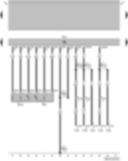 Wiring Diagram  VW GOLF 2008 - Accelerator position sender - accelerator position sender 2 - engine control unit