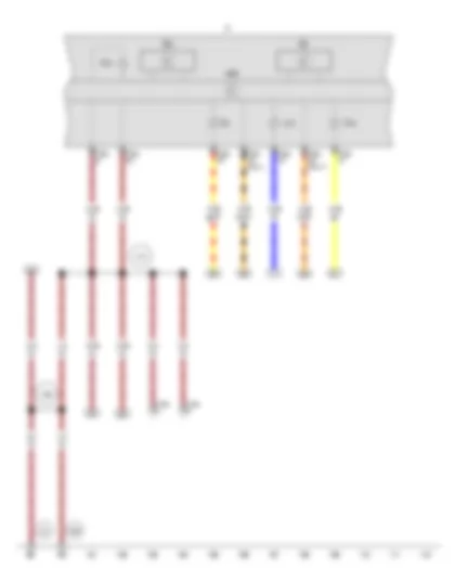 Wiring Diagram  VW GOLF 2012 - Rev. counter - Speedometer - Control unit in dash panel insert - Dash panel insert - Alternator warning lamp - Seat belt warning system warning lamp - Airbag warning lamp - Digital display illumination bulb