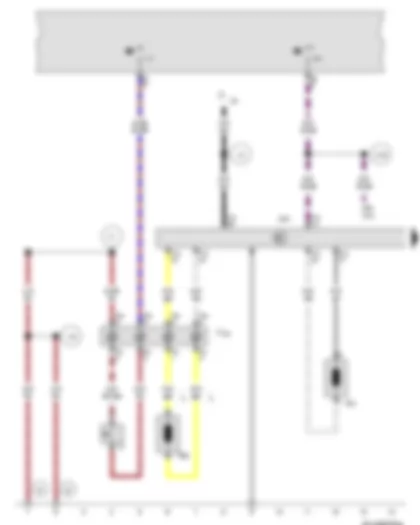 Wiring Diagram  VW GOLF 2006 - Horn plate - Dual tone horn relay - Airbag control unit - Injector - cylinder 2 - Driver side airbag igniter