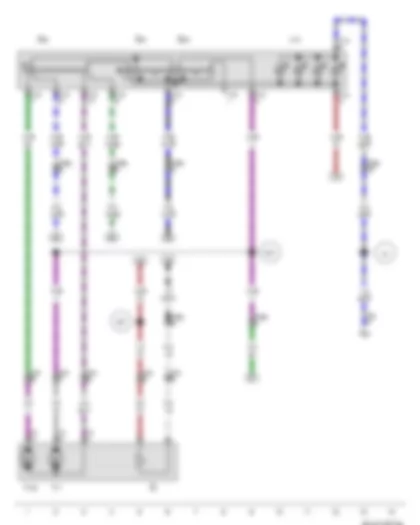 Wiring Diagram  VW GOLF 2006 - Mirror adjustment switch - Mirror adjustment changeover switch - Exterior mirror heater button - Driver side mirror adjustment motor - Driver side mirror adjustment motor - Heated exterior mirror on driver side