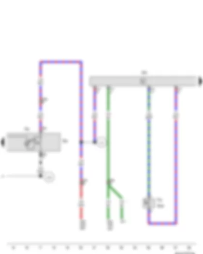 Wiring Diagram  VW GOLF 2003 - Selector lever for retarder brake - Ambient temperature switch - Temperature sender for compressor switch-off - Radiator fan control unit