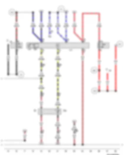 Wiring Diagram  VW GOLF 2003 - Ignition/starter switch - Heated driver seat regulator - Driver seat temperature sensor - Heated driver seat control unit - Seat heating switch illumination bulb - Heated seat cushion for driver seat