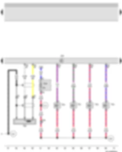 Wiring Diagram  VW GOLF 2003 - Engine speed sender - Motronic control unit - Injector - cylinder 1 - Injector - cylinder 2 - Injector - cylinder 3 - Injector - cylinder 4