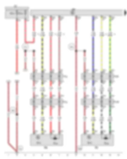 Wiring Diagram  VW GOLF 2015 - Driver exterior door handle - Front passenger exterior door handle - Driver door exterior handle contact sensor - Front passenger door exterior handle contact sensor - Interface for entry and start system - Driver side aerial for entry and start system - Passenger side aerial for entry and start system - Fuse holder C