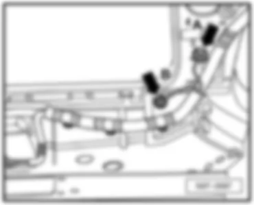 VW GOLF 2004 Overview of earth points in engine compartment