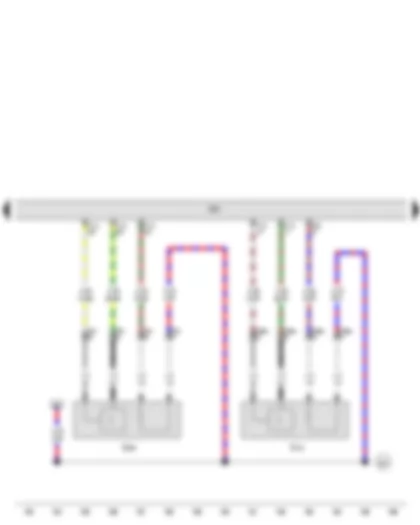 Wiring Diagram  VW JETTA SPORT WAGEN 2007 - Lambda probe after catalytic converter - Centre Lambda probe for bank 1 catalytic converter - Engine control unit